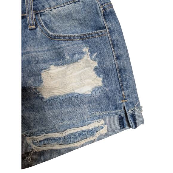 Kancan Denim Shorts Size S (29) Cuffed Distressed Mid Rise Y2K Grunge Beach - Picture 8 of 8
